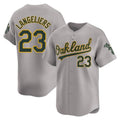 Kdoa Athletics #23 Shea Langeliers Player Gray Limited Away Stitched Jersey
