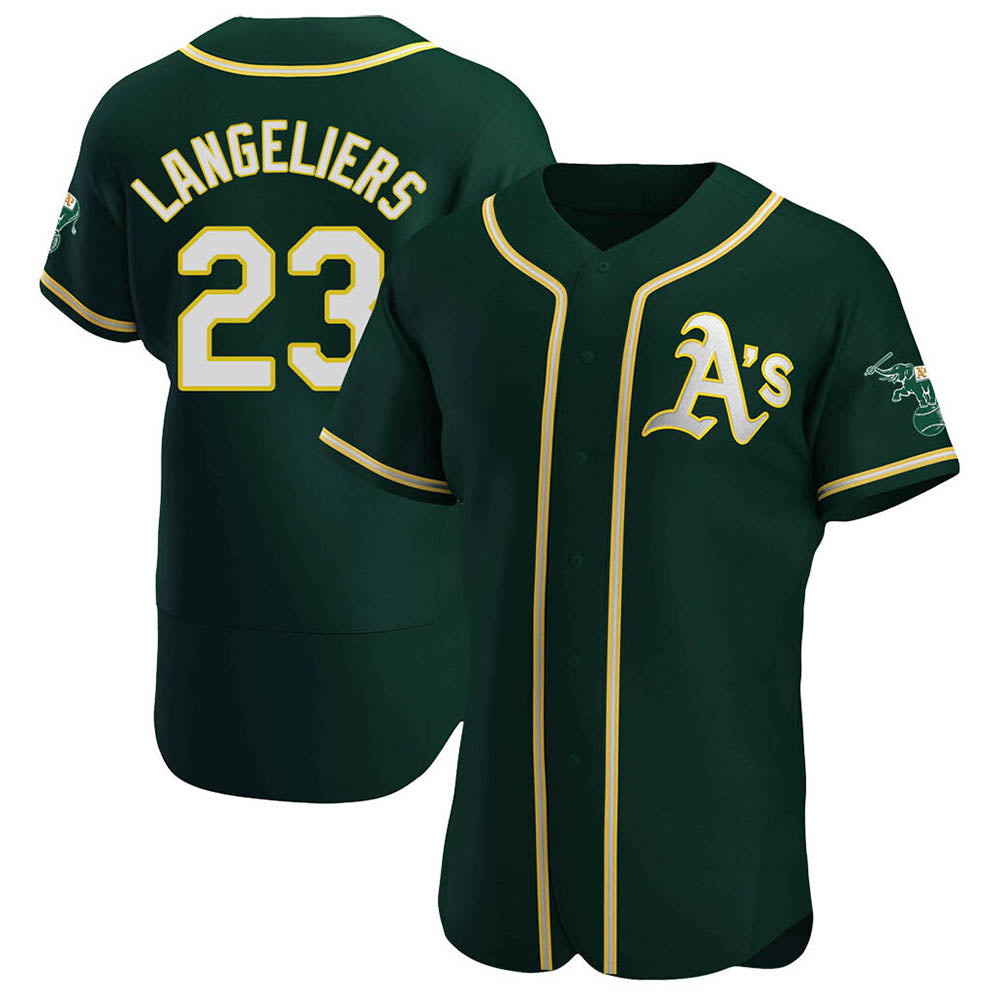 Kdoa Athletics #23 Shea Langeliers Player Green Authentic Alternate Stitched Jerseys