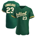 Kdoa Athletics #23 Shea Langeliers Player Green Authentic Kelly Alternate Stitched Jerseys