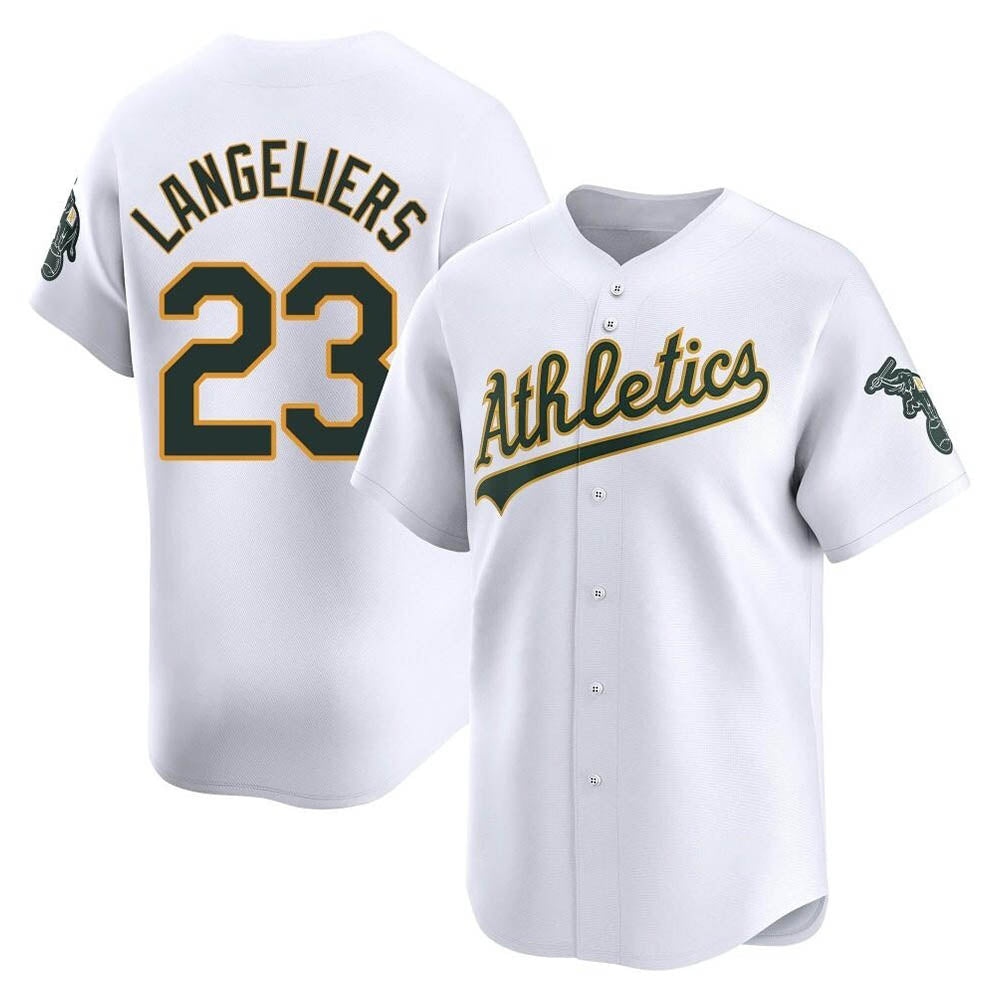 Kdoa Athletics #23 Shea Langeliers Player White Limited Home Stitched Jersey