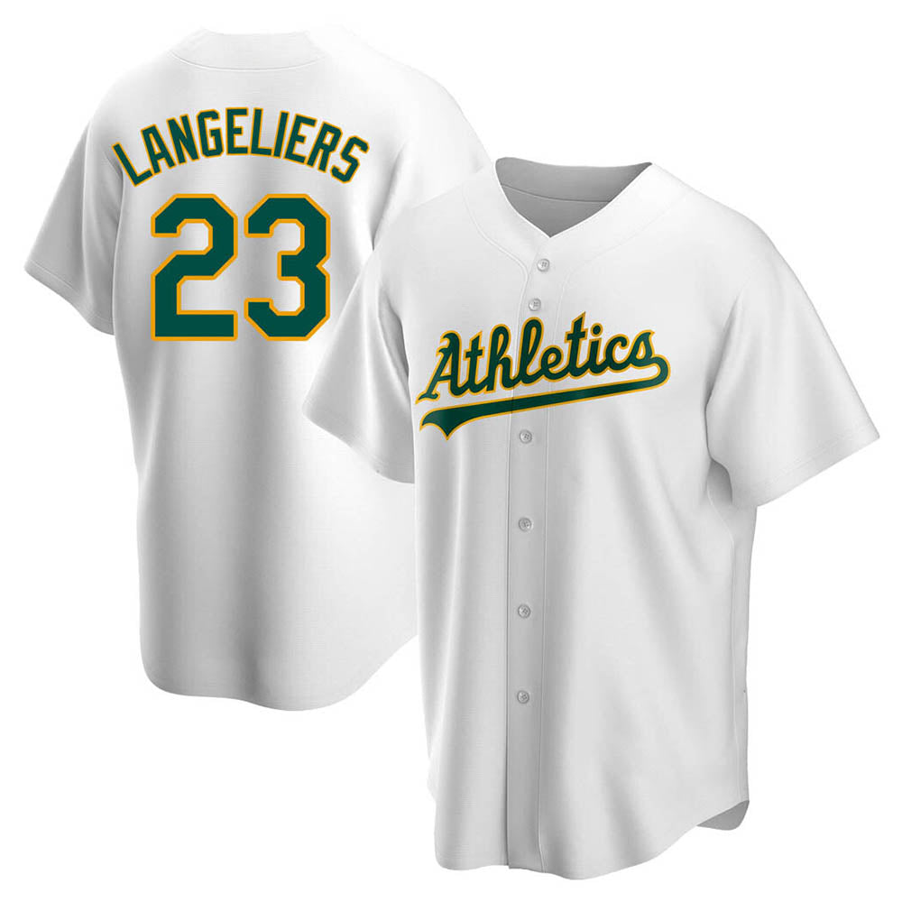 Kdoa Athletics #23 Shea Langeliers Player White Replica Home Stitched Jerseys