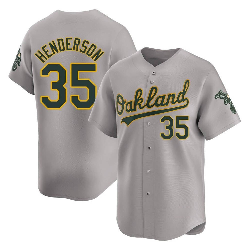 Kdoa Athletics #35 Rickey Henderson Player Gray Limited Away Stitched Jersey