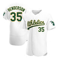 Kdoa Athletics #35 Rickey Henderson Player White Authentic Home Stitched Jersey