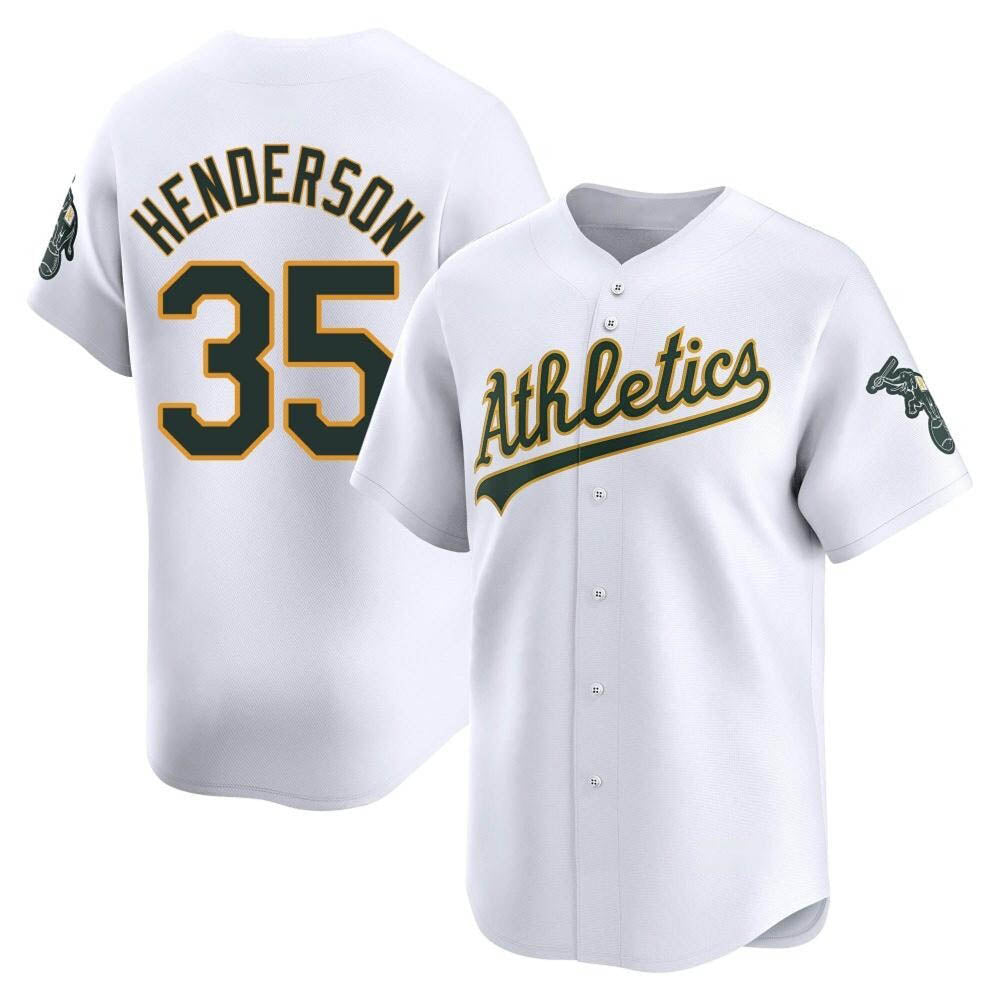 Kdoa Athletics #35 Rickey Henderson Player White Limited Home Stitched Jersey