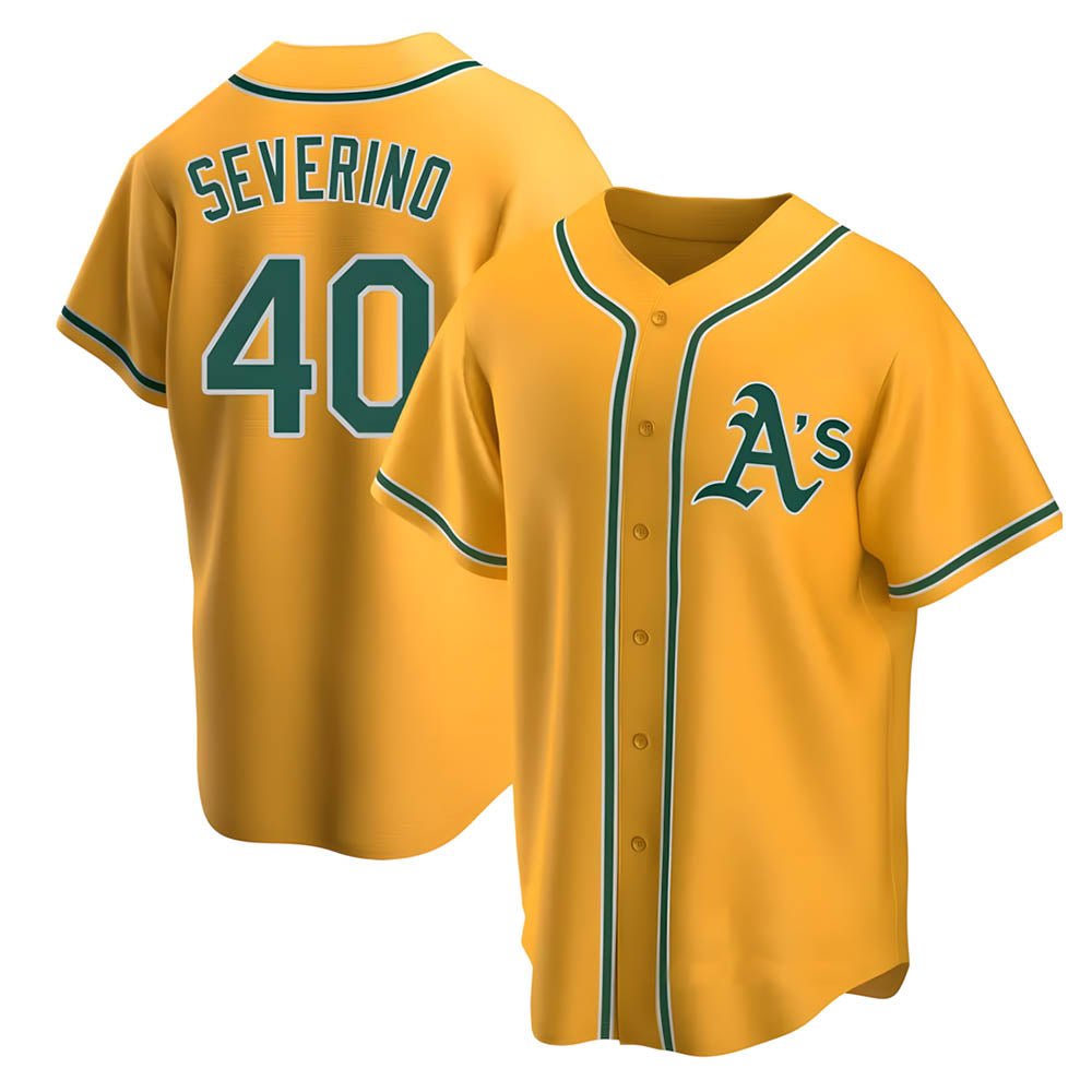Kdoa Athletics #40 Luis Severino player Gold Replica Alternate Stitched Jersey