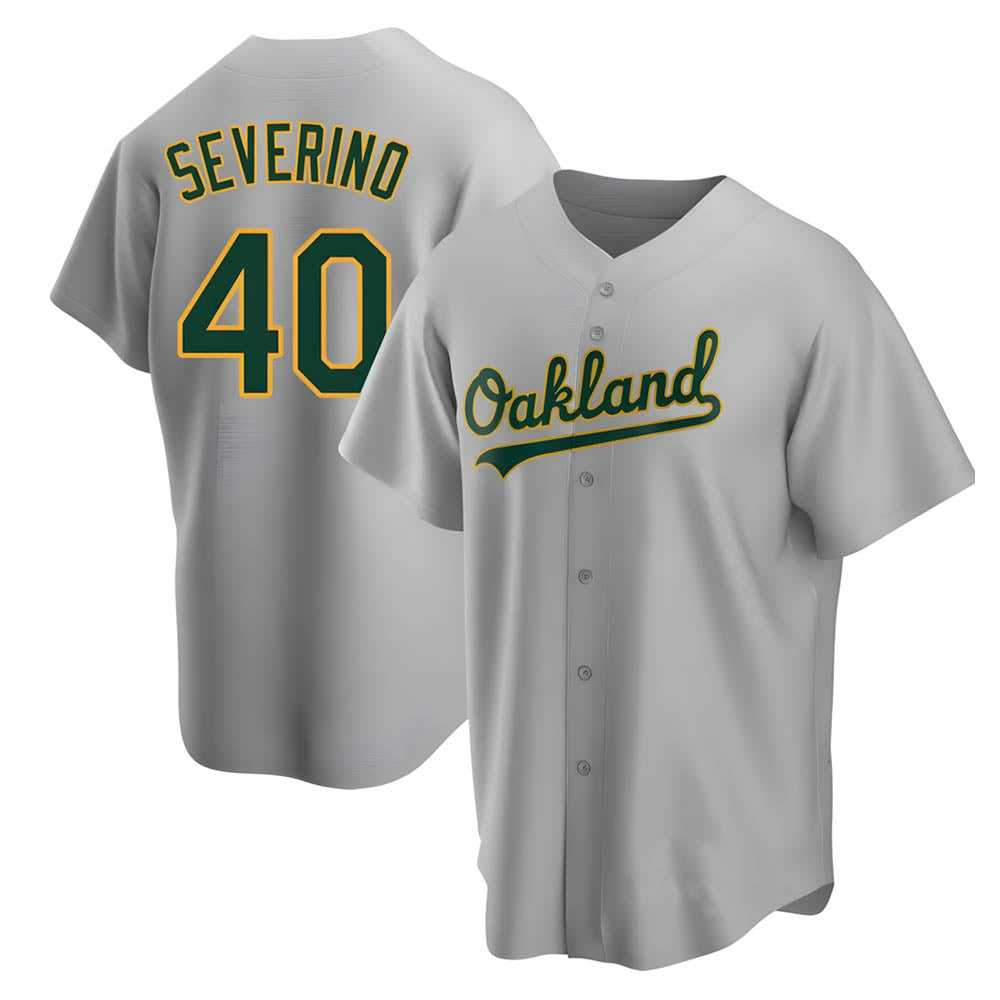 Kdoa Athletics #40 Luis Severino player Gray Replica Road Stitched Jersey