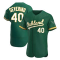 Kdoa Athletics #40 Luis Severino player Green Authentic Kelly Alternate Stitched Jersey