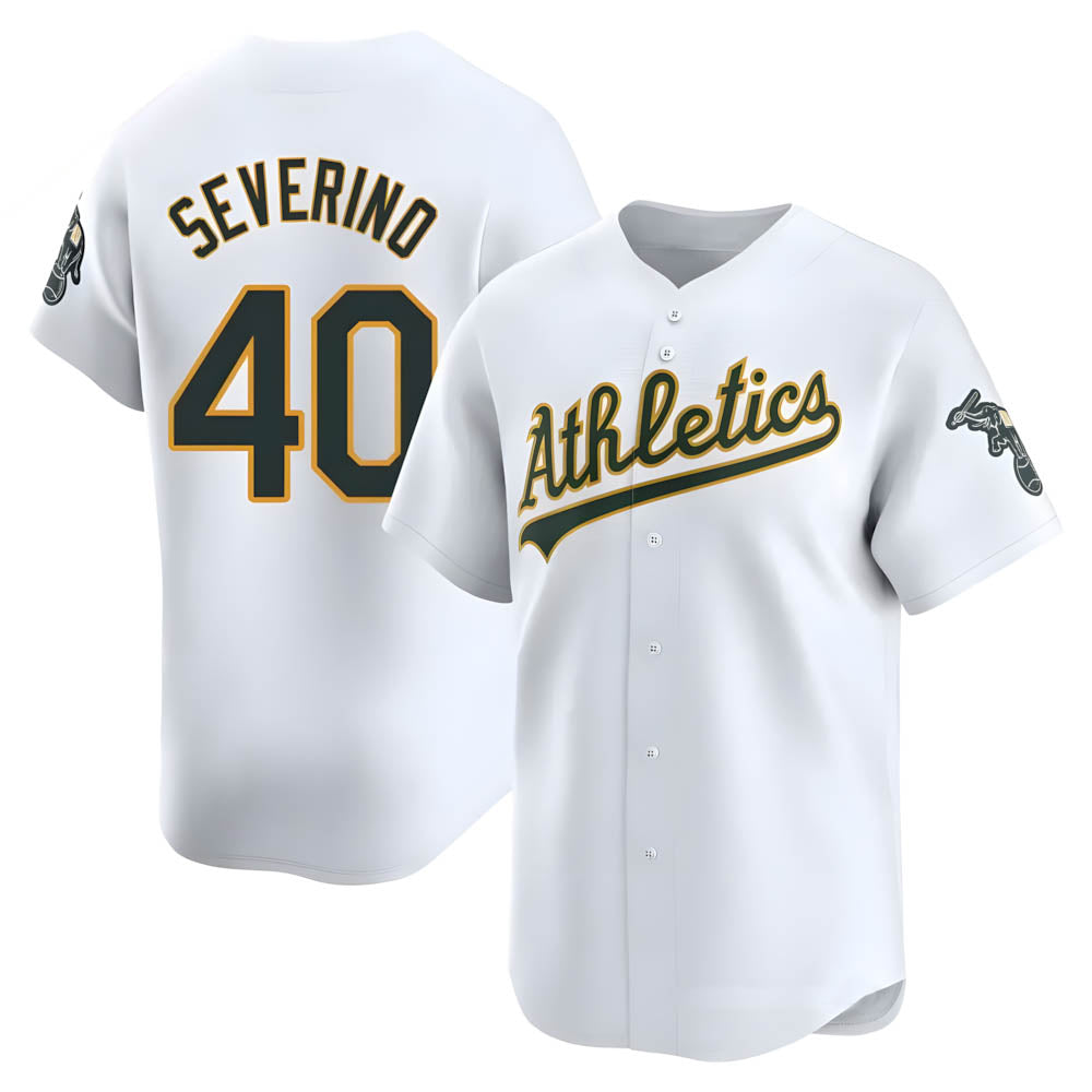 Kdoa Athletics #40 Luis Severino player White Limited Home Stitched Jersey