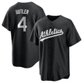 Kdoa Athletics #4 Lawrence Butler player Black&White Replica Alternate Stitched Jersey