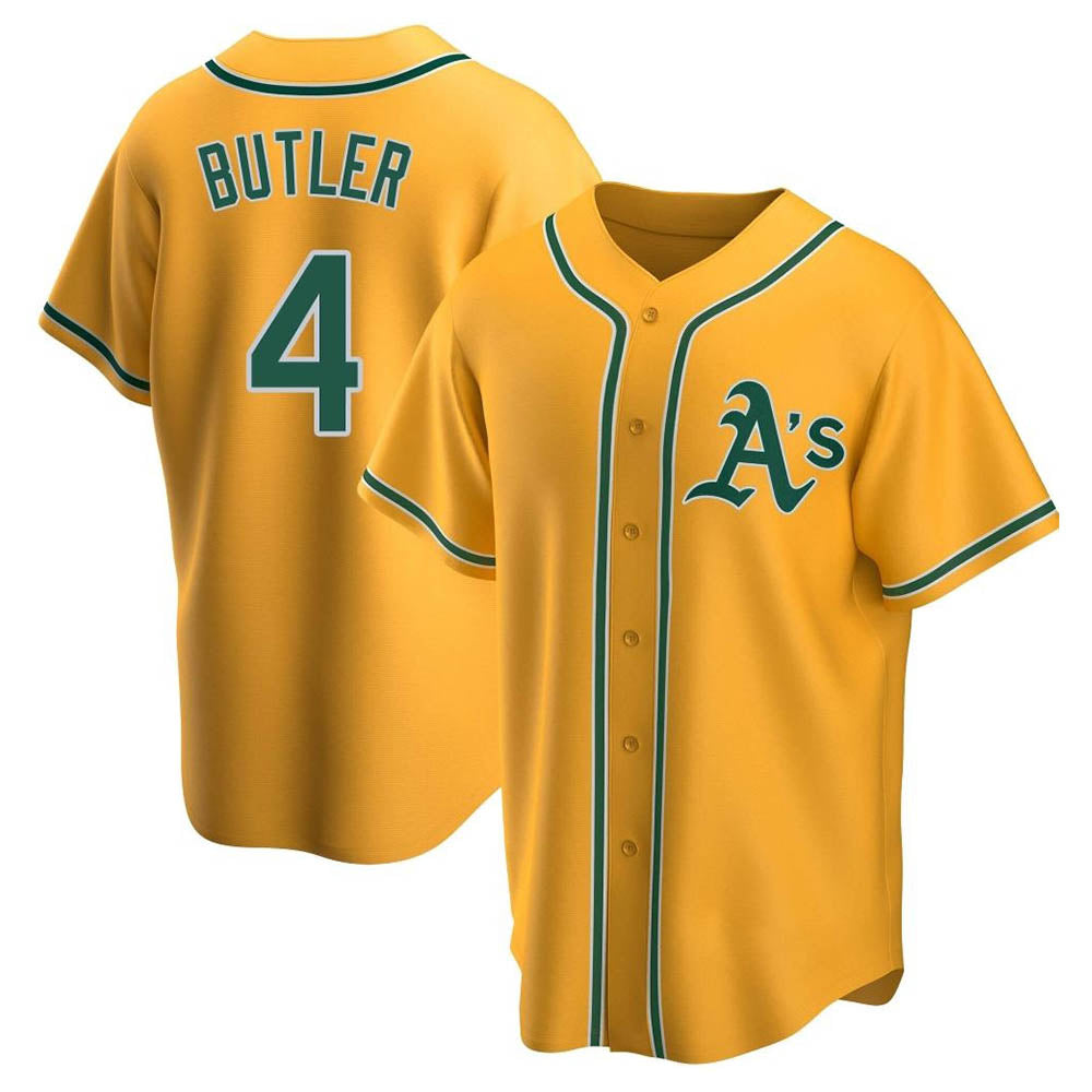 Kdoa Athletics #4 Lawrence Butler player Gold Replica Alternate Stitched Jersey