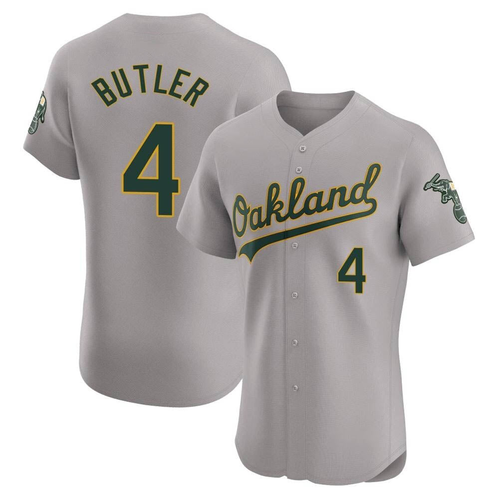 Kdoa Athletics #4 Lawrence Butler player Gray Elite Road Stitched Jersey