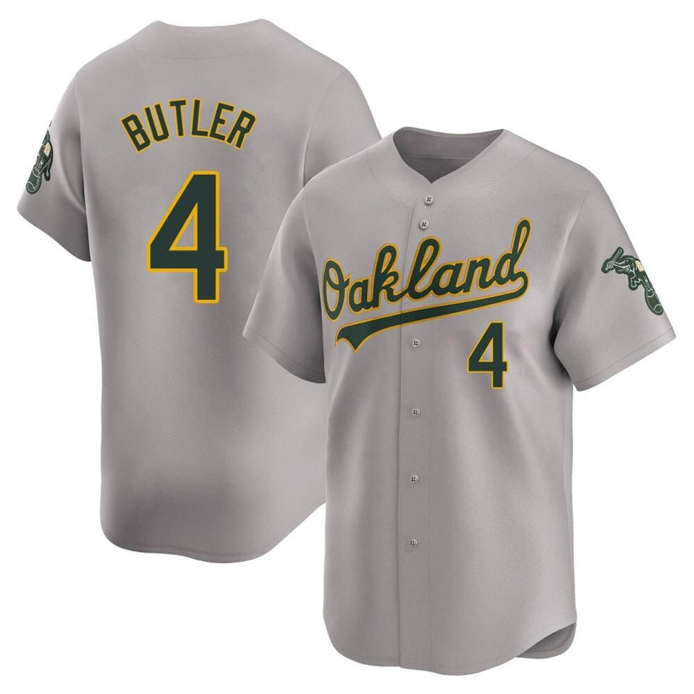 Kdoa Athletics #4 Lawrence Butler player Gray Limited Away Stitched Jersey