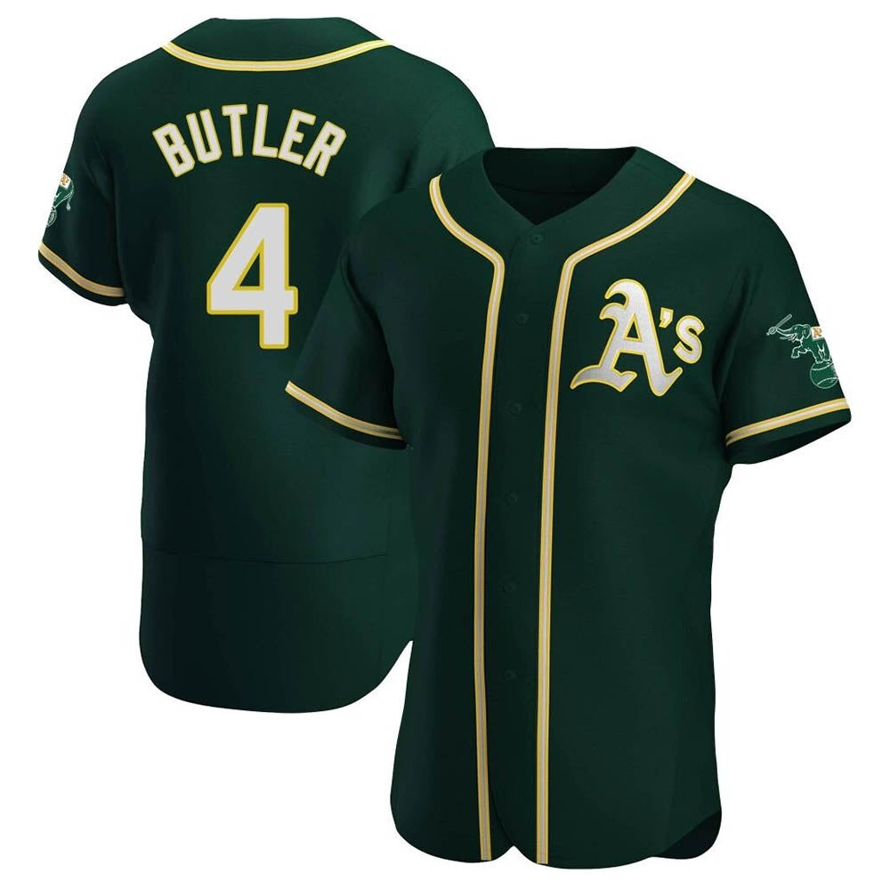 Kdoa Athletics #4 Lawrence Butler player Green Authentic Alternate Stitched Jersey