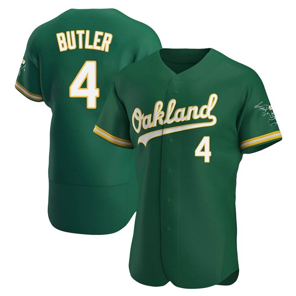 Kdoa Athletics #4 Lawrence Butler player Green Authentic Kelly Alternate Stitched Jersey