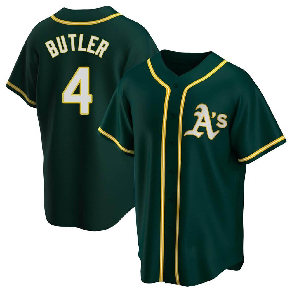 Kdoa Athletics #4 Lawrence Butler player Green Replica Alternate Stitched Jersey