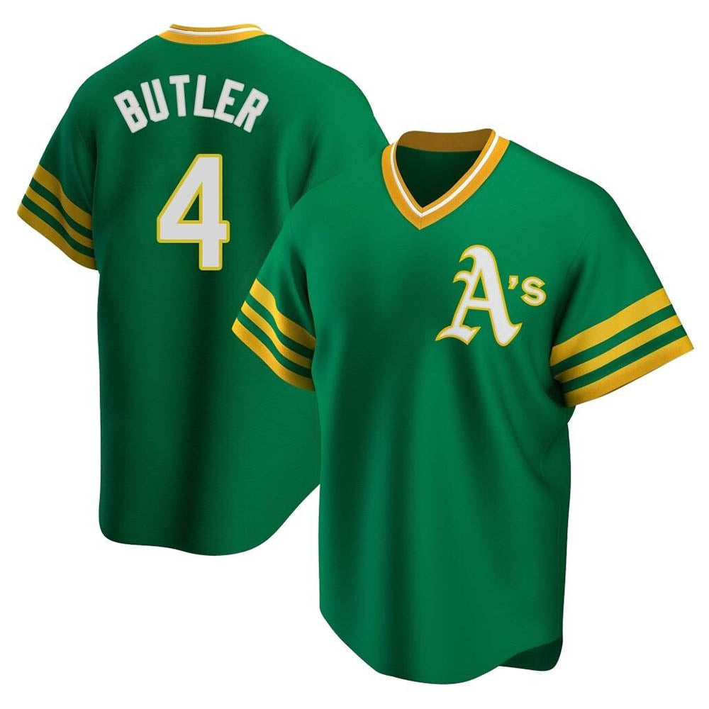 Kdoa Athletics #4 Lawrence Butler player Green Replica Cooperstown Collection Stitched Jersey