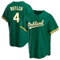 Kdoa Athletics #4 Lawrence Butler player Green Replica Kelly Alternate Stitched Jersey