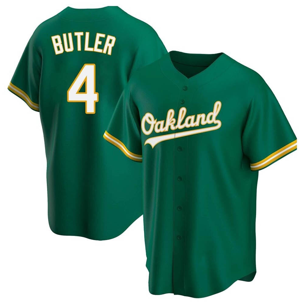 Kdoa Athletics #4 Lawrence Butler player Green Replica Kelly Alternate Stitched Jersey
