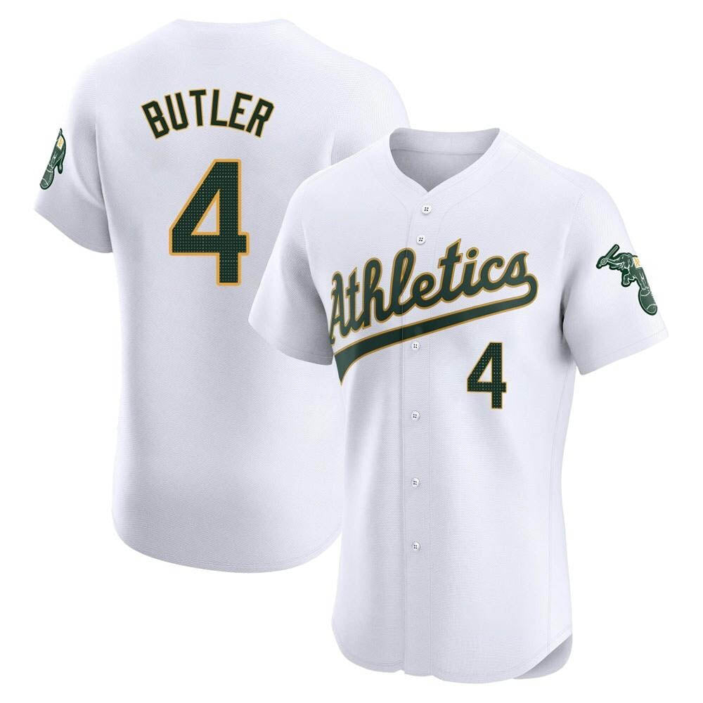 Kdoa Athletics #4 Lawrence Butler player White Elite Home Stitched Jersey