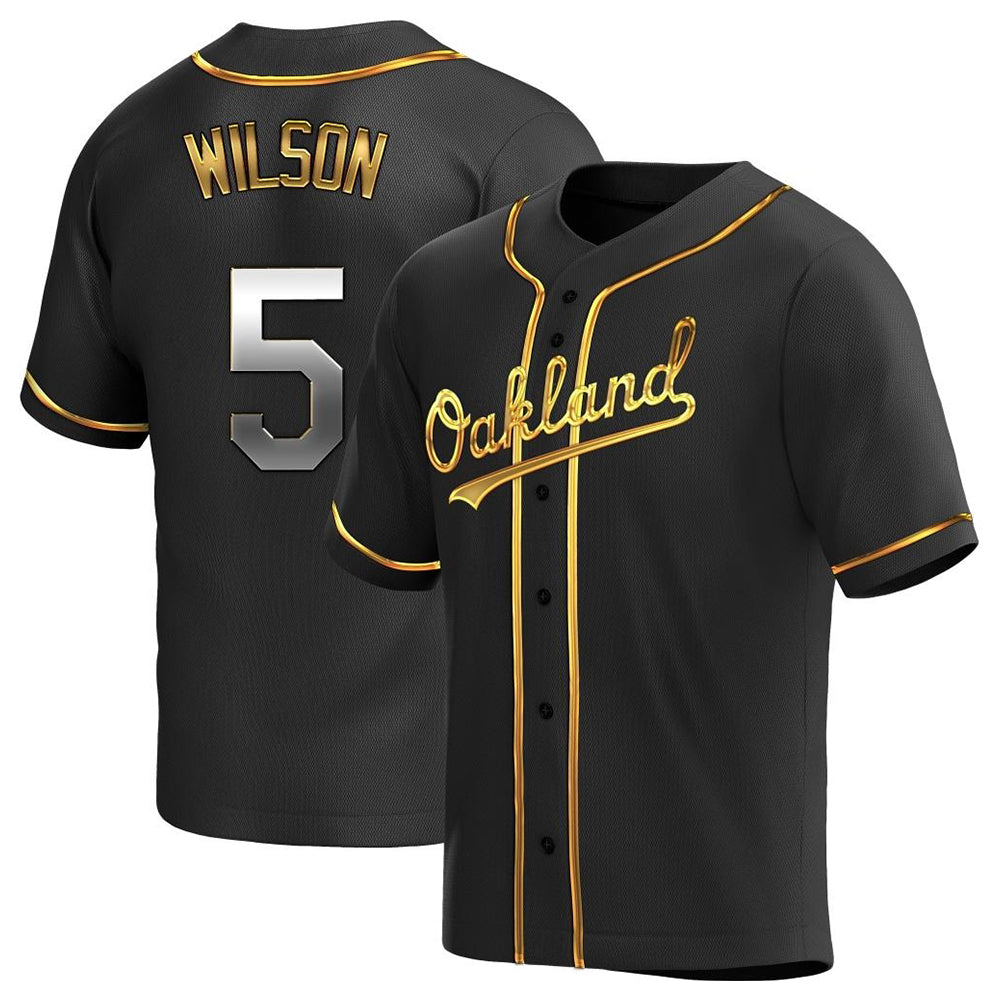 Kdoa Athletics #5 Jacob Wilson Black Golden Replica Alternate  Stitched Jersey