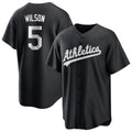 Kdoa Athletics #5 Jacob Wilson Black&White Replica Alternate Stitched Jersey