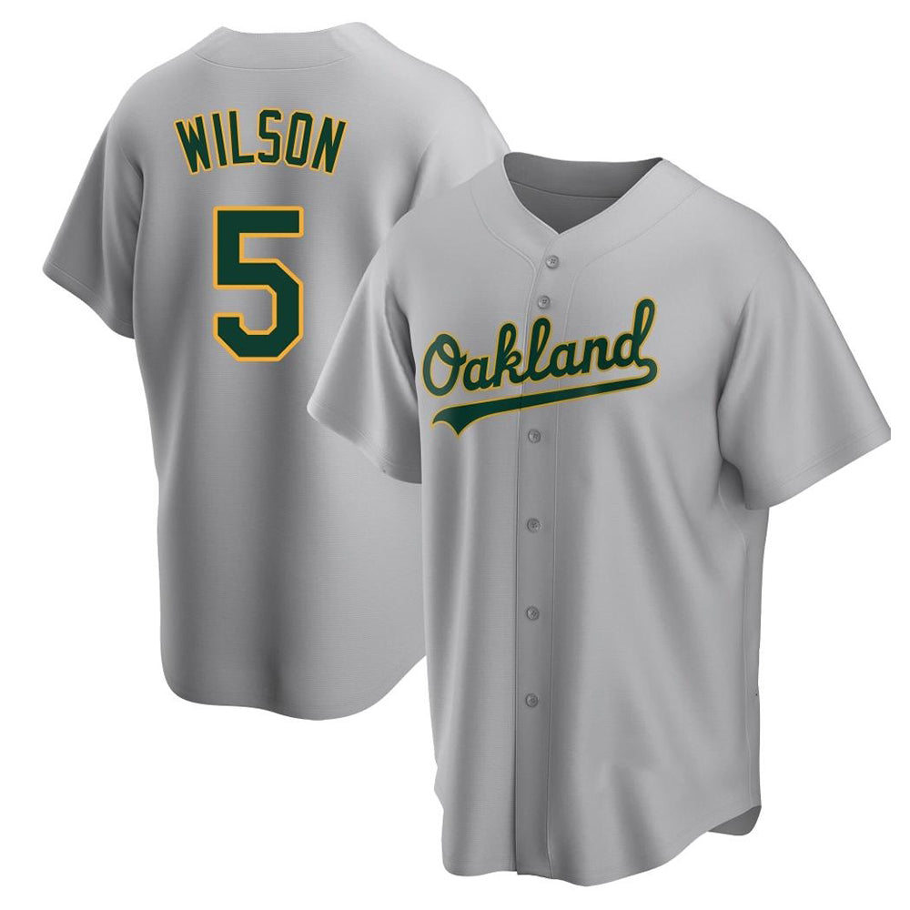 Kdoa Athletics #5 Jacob Wilson Gray Replica Road Stitched Jersey