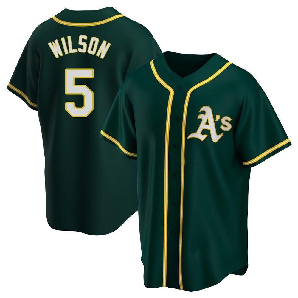 Kdoa Athletics #5 Jacob Wilson Green Replica Alternate Stitched Jersey