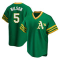 Kdoa Athletics #5 Jacob Wilson Green Replica Cooperstown Collection T shirt Stitched Jersey