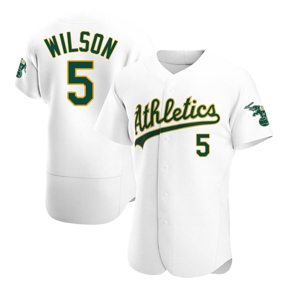 Kdoa Athletics #5 Jacob Wilson White Authentic Home Stitched Jersey