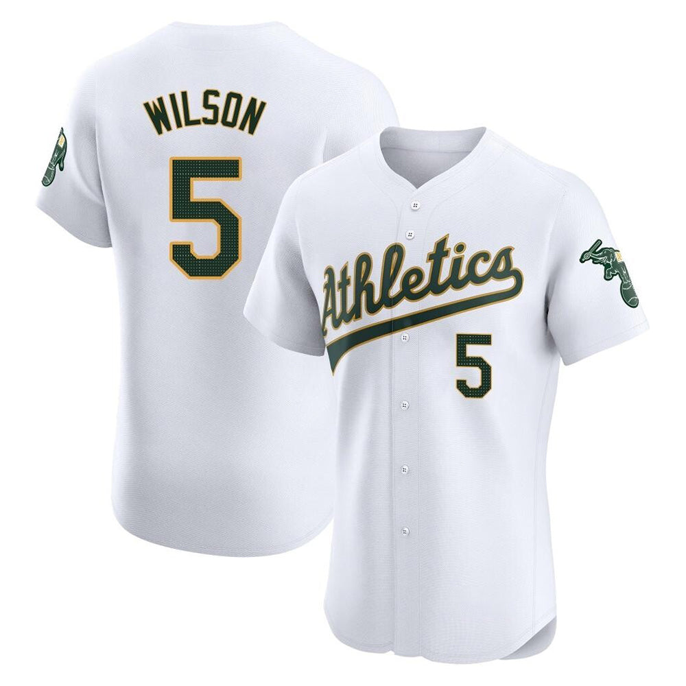 Kdoa Athletics #5 Jacob Wilson White Elite Home Stitched Jersey