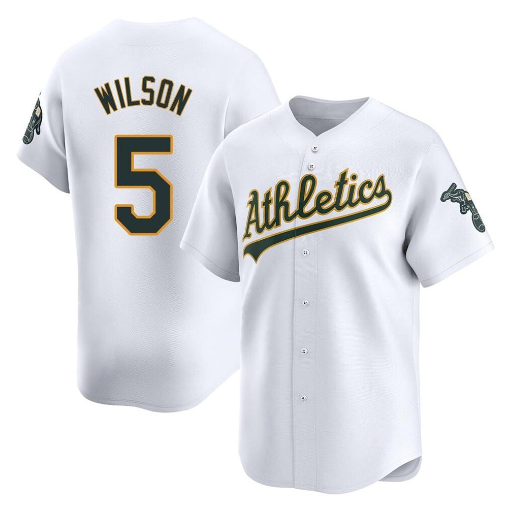 Kdoa Athletics #5 Jacob Wilson White Limited Home Stitched Jersey