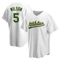 Kdoa Athletics #5 Jacob Wilson White Replica Home Stitched Jersey