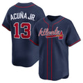 Kdoa A.Braves #13 Ronald Acuna Jr. Alternate Limited Jersey - Navy Personalized Jerseys