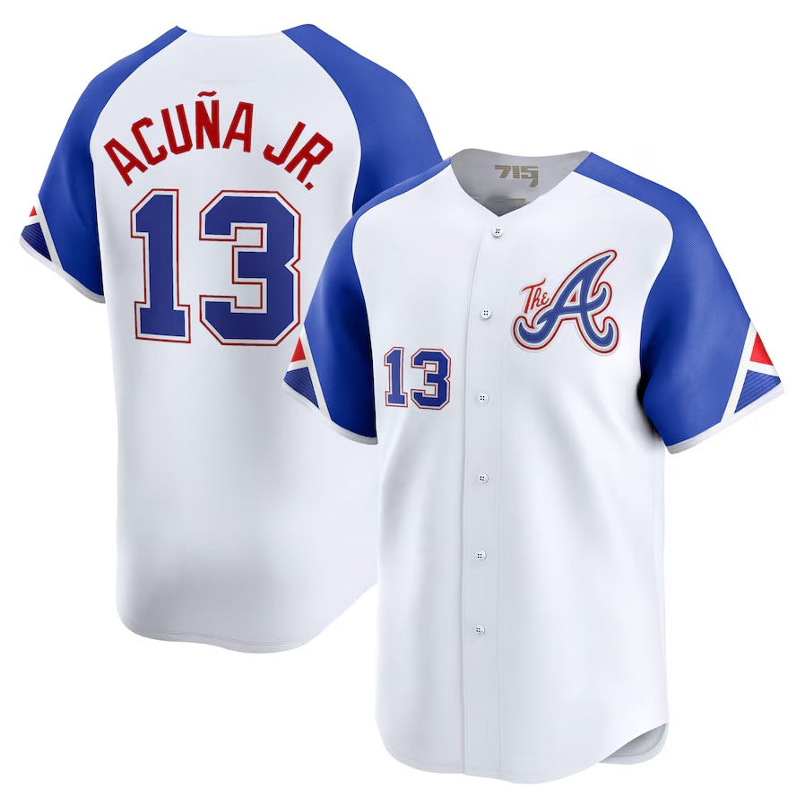 Kdoa A.Braves #13 Ronald Acuna Jr. City Connect Limited Jersey - White Personalized Jerseys
