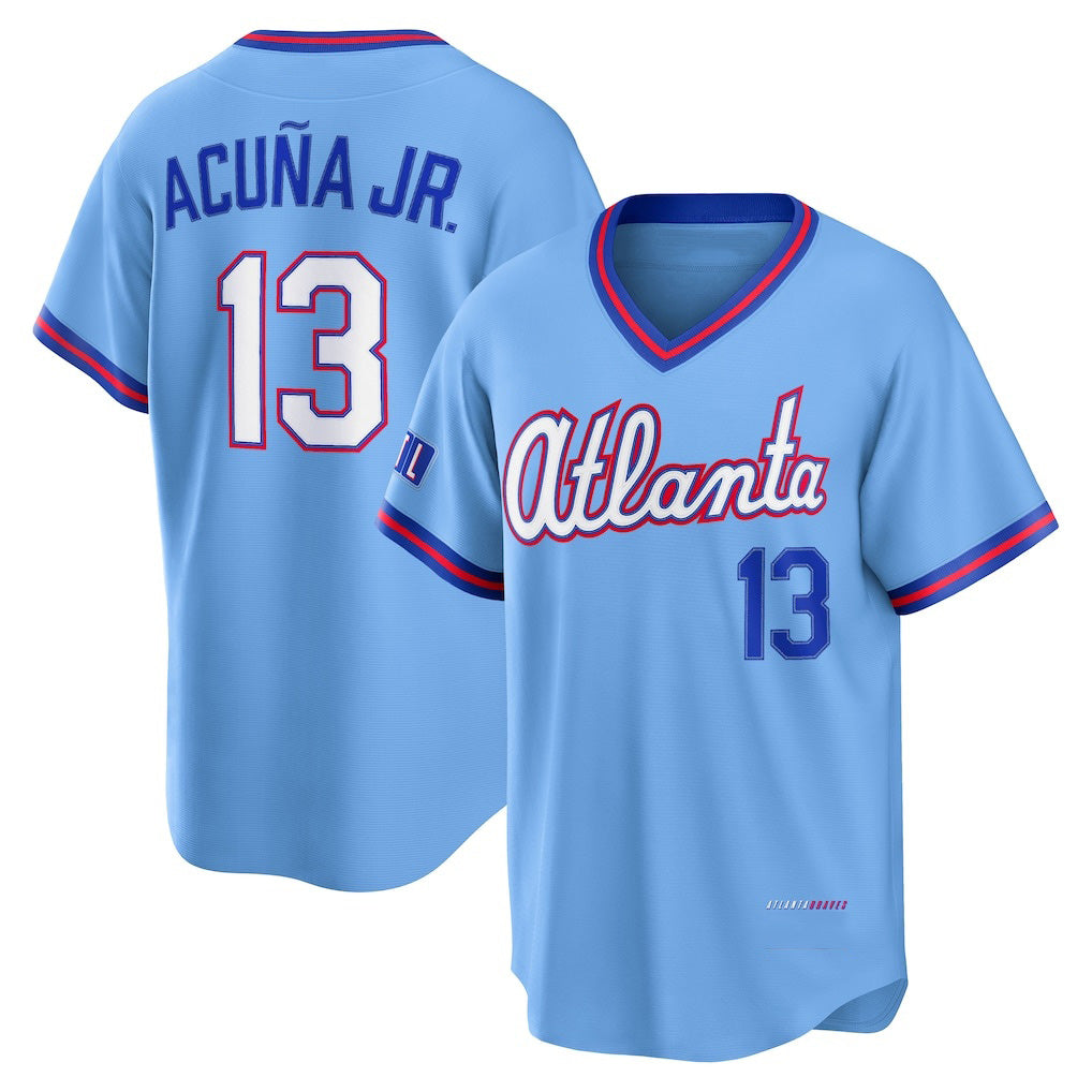 Kdoa A.Braves #13 Ronald Acuna Jr. Powder Blue 2026 City Connect Stadium Stitched Personalized Jersey