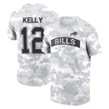 Kdoa B.Bills #12 Jim Kelly Player Arctic Camo Salute to Service T-Shirt Hoodies Stitched Jerseys