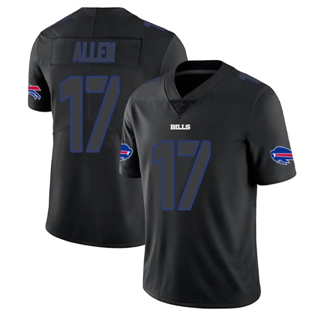 Kdoa B.Bills #17 Josh Allen Player Black Impact Limited Home Game Stitched Jerseys