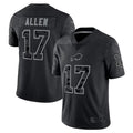Kdoa B.Bills #17 Josh Allen Player Black RFLCTV Limited Stitched Jerseys