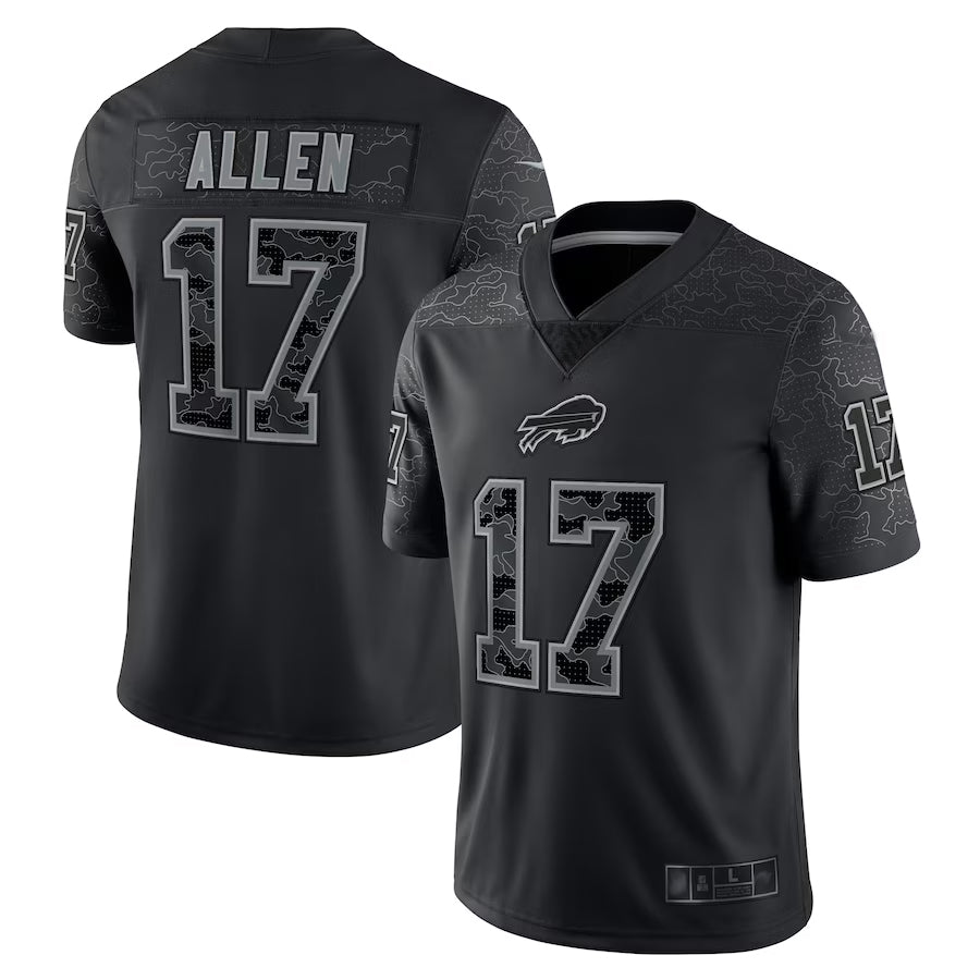 Kdoa B.Bills #17 Josh Allen Player Black RFLCTV Limited Stitched Jerseys