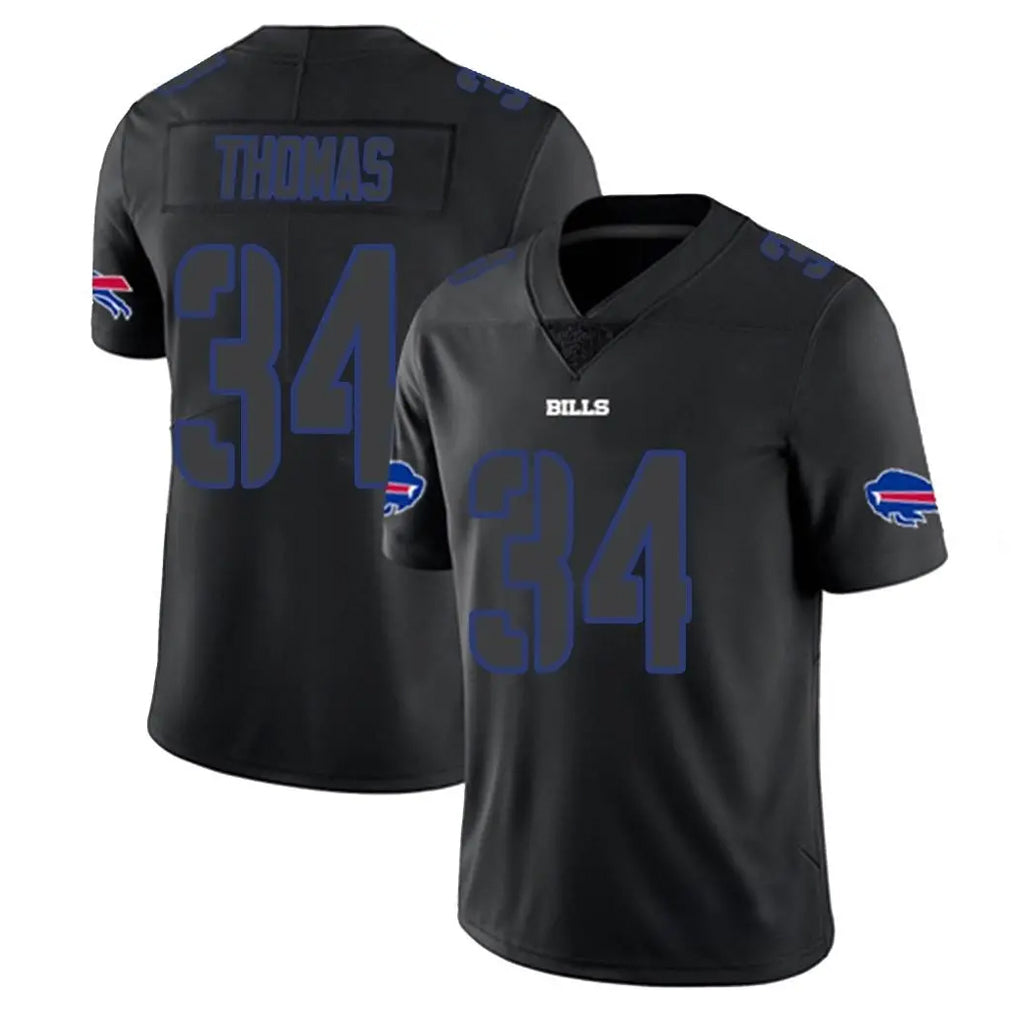 Kdoa B.Bills #34 Thurman Thomas Player Black Impact Limited Home Game Stitched Jerseys
