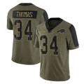 Kdoa B.Bills #34 Thurman Thomas Player Olive Salute To Service Limited Stitched Jerseys