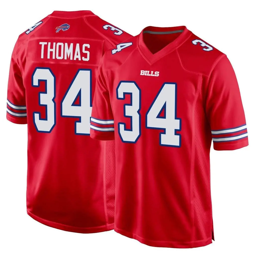 Kdoa B.Bills #34 Thurman Thomas Player Red Home Game Stitched Jerseys