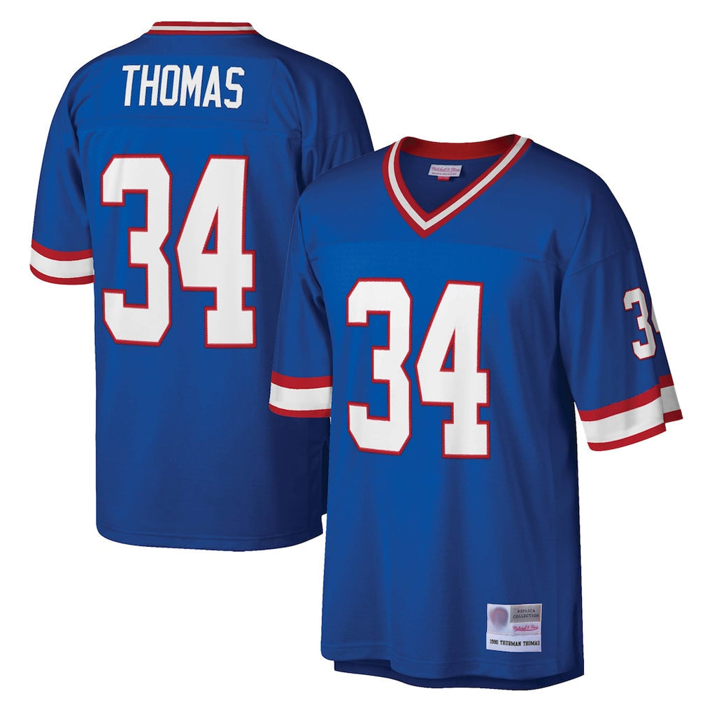 Kdoa B.Bills #34 Thurman Thomas Player Royal Mitchell & Ness Legacy Replica Stitched Jerseys