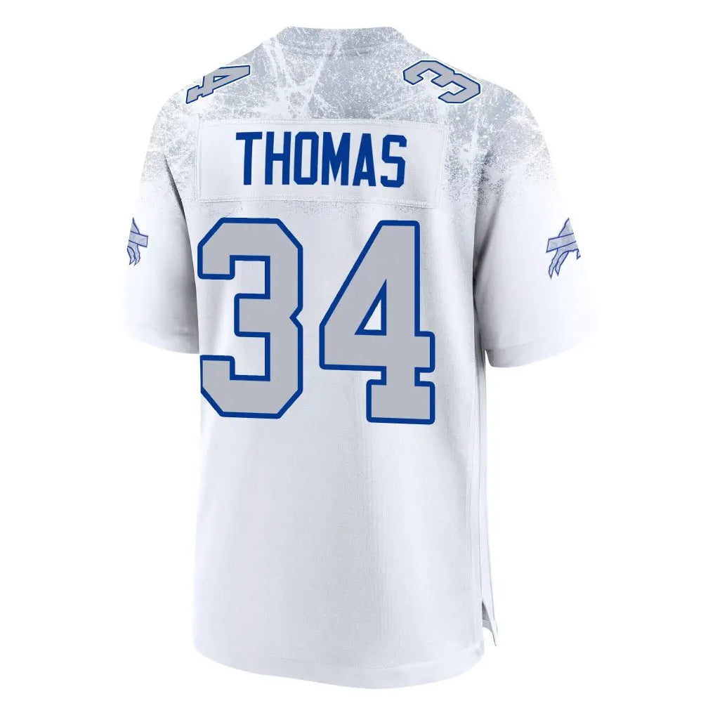 Kdoa B.Bills #34 Thurman Thomas Player White Rivalries Collection Game Stitched Jerseys