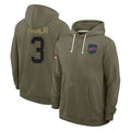 Kdoa B.Bills #3 Damar Hamlin Player Olive Salute To Service Hoodies Game Stitched Jerseys