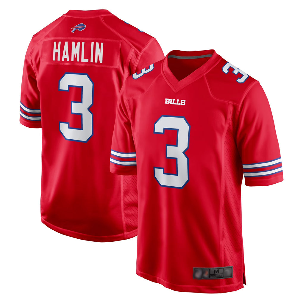 Kdoa B.Bills #3 Damar Hamlin Player Red Home Game Stitched Jerseys