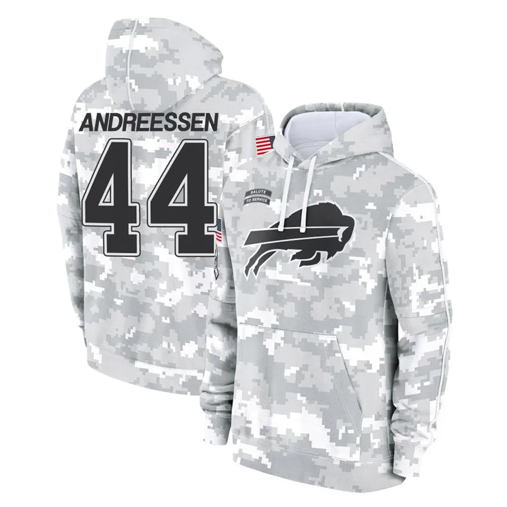 Kdoa B.Bills #44 Joe Andreessen Player Arctic Camo Salute to Service Hoodies Limited Stitched Jerseys