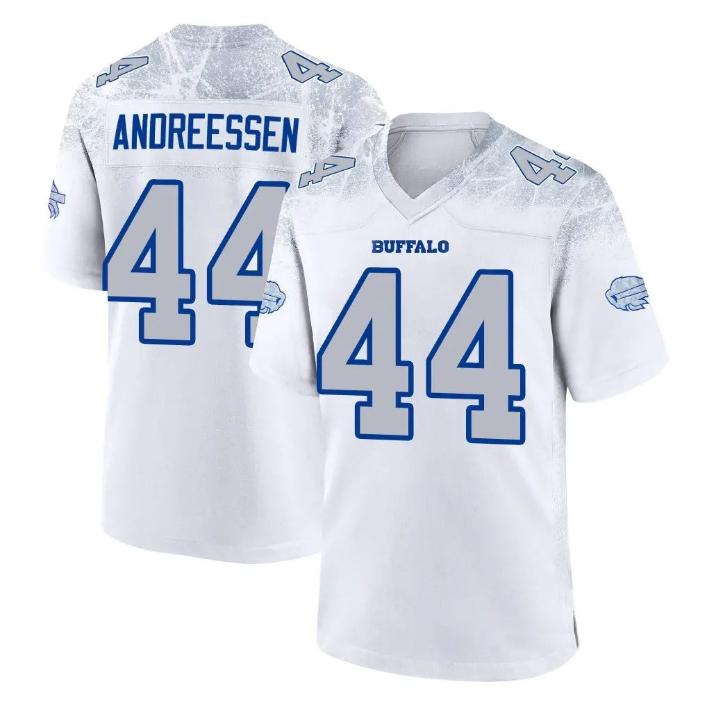 Kdoa B.Bills #44 Joe Andreessen Player White Rivalries Collection Stitched Jerseys