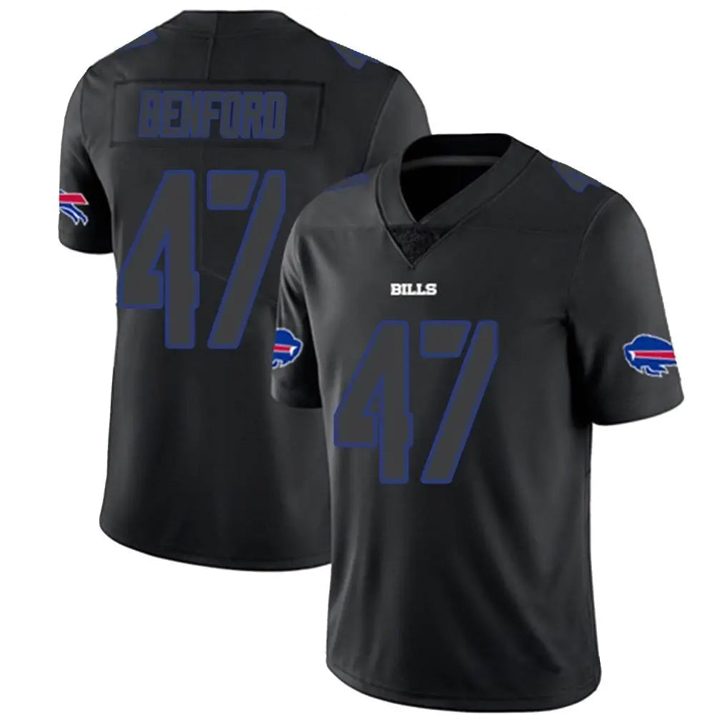 Kdoa B.Bills #47 Christian Benford Player Black Impact Limited Stitched Jerseys