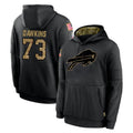 Kdoa B.Bills #73 Dion Dawkins Player Black Salute to Service Hoodies Hame Stitched Jerseys